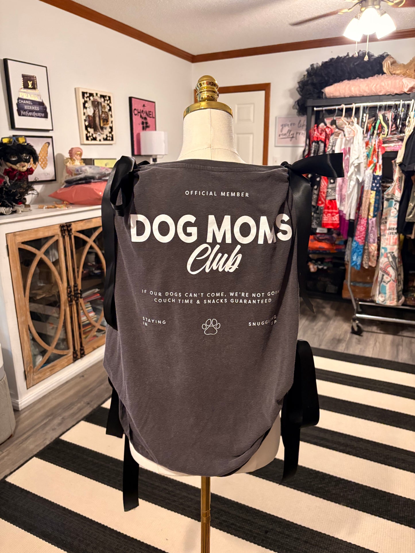 Dog Mom Upcycled Ribbon Tank One Size Fits Small to Large
