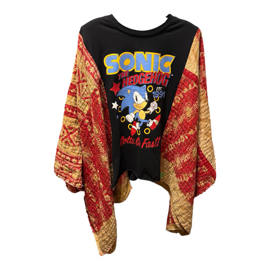 Sonic Upcycled Vintage Kantha Poncho Tee Fits A Size Small to XXL