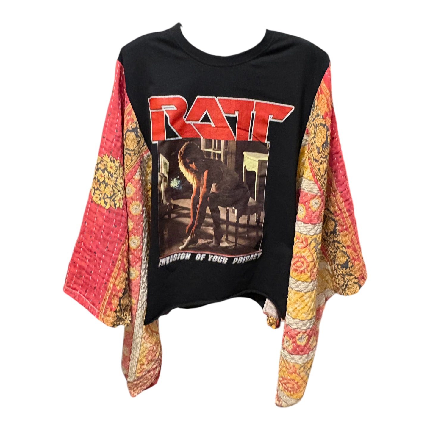 Ratt Upcycled Vintage Kantha Poncho Tee One Size Fits a Small to XXL