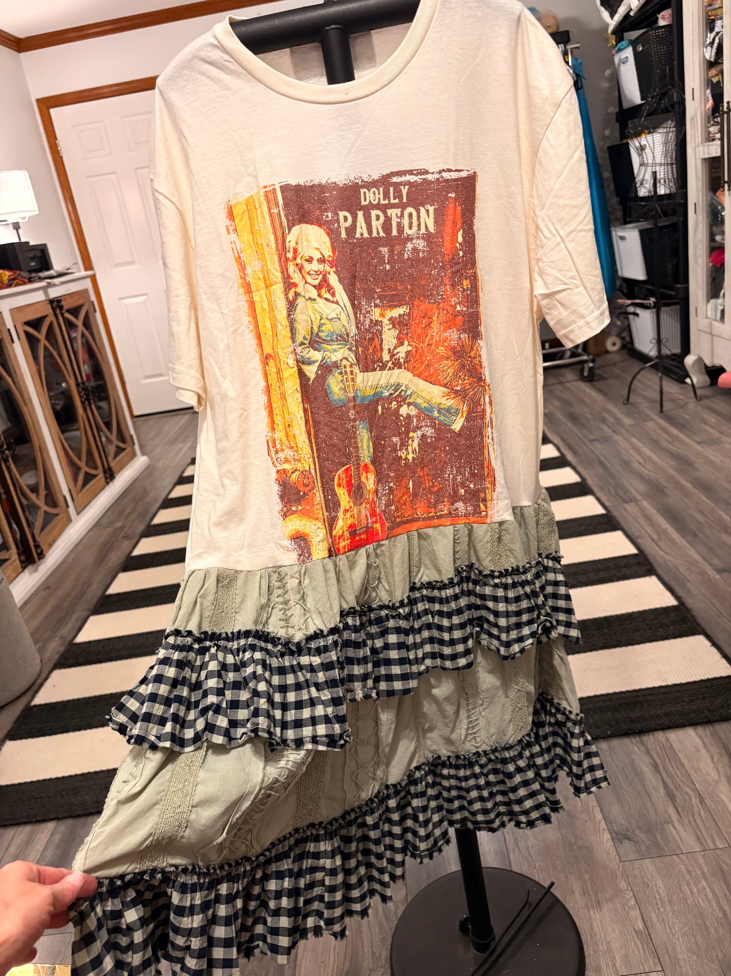 Queen of Country Upcycled Tee Dress Fits a Small to Large