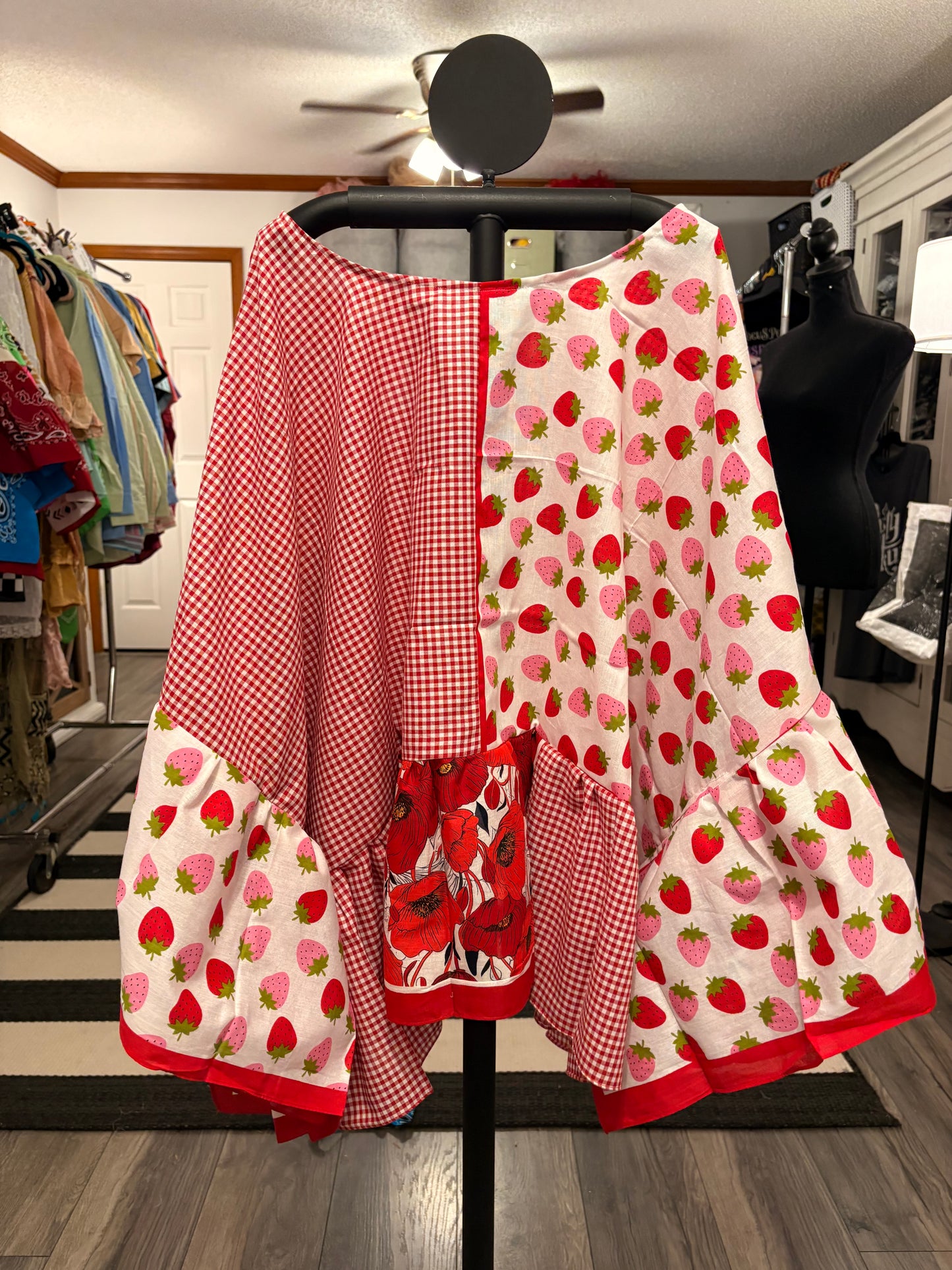 Strawberry Fields Bandana Ruffled Poncho One Size Fits a Small to 3X