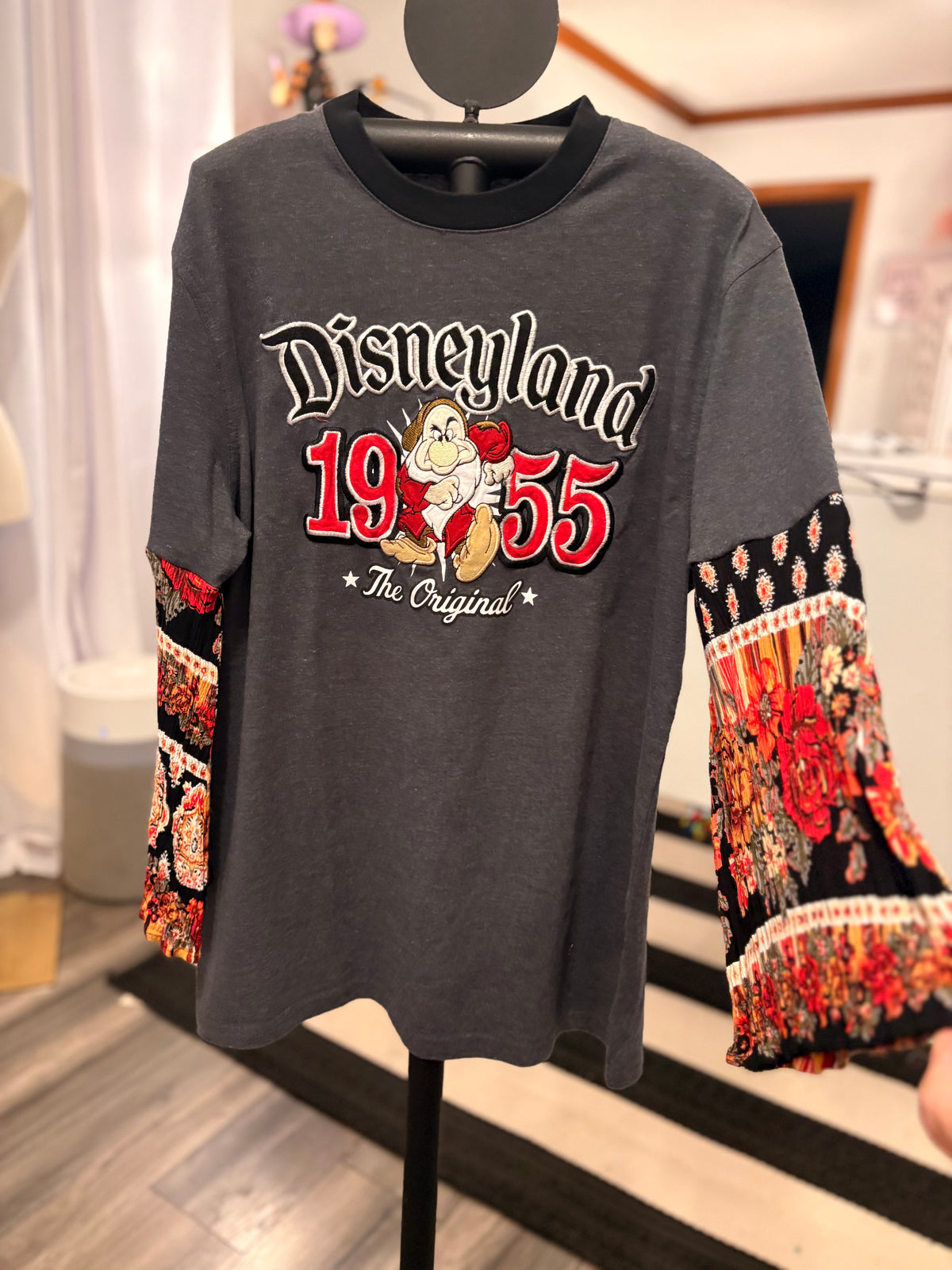Happy Place Embroidered Glam Sleeve Tee Fits a XS to Medium