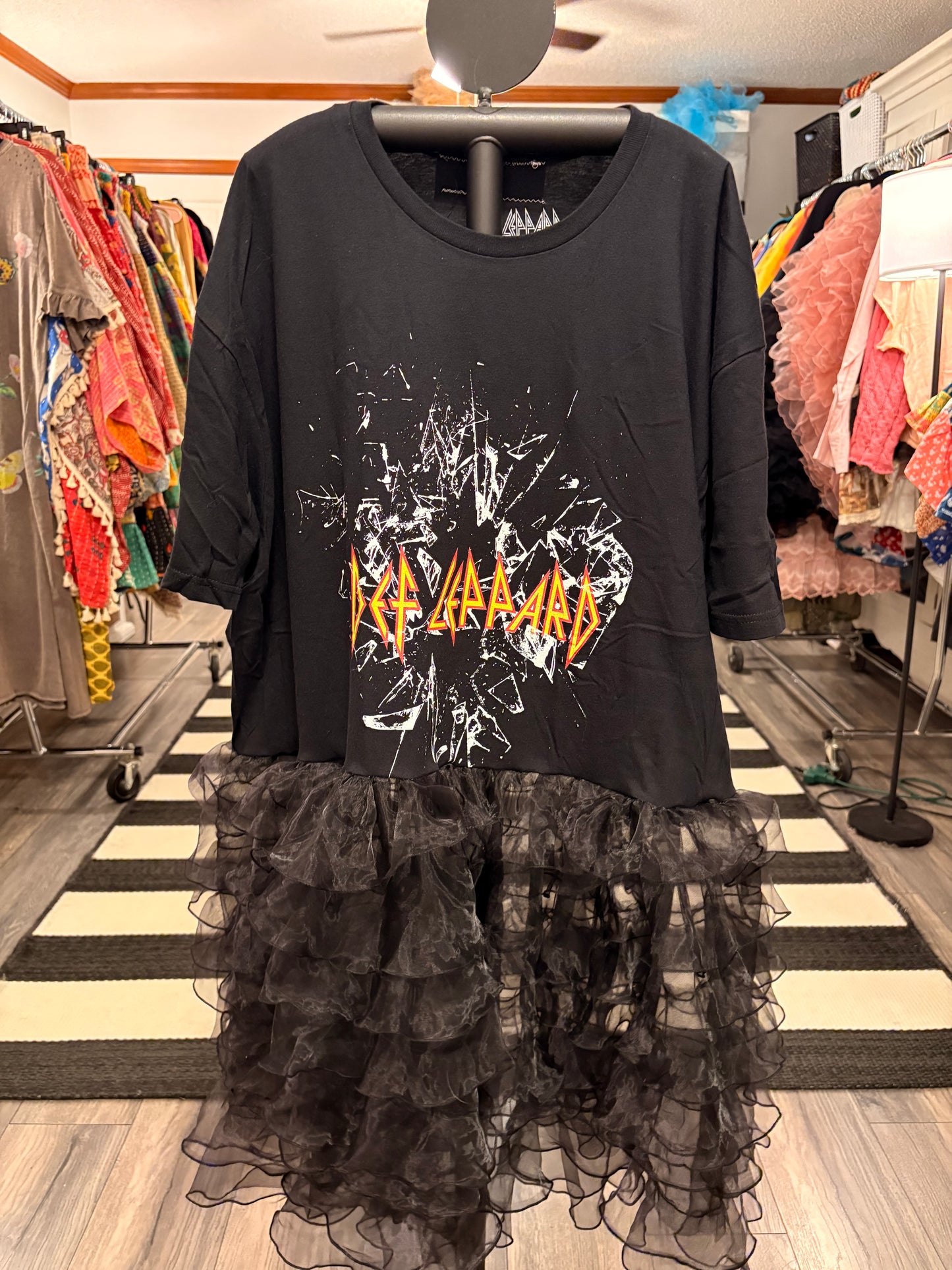 Hysteria Rockstar Ruffle Top One Size Fits a Small to 2X