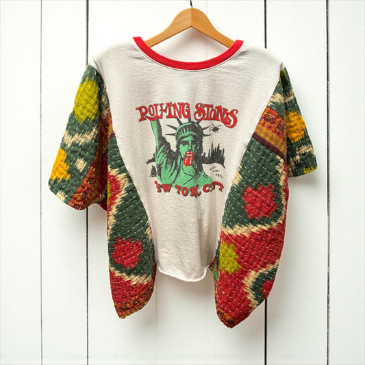 1972 Stones NYC Vintage Kantha Poncho Tee Fits A Size Small to XXL