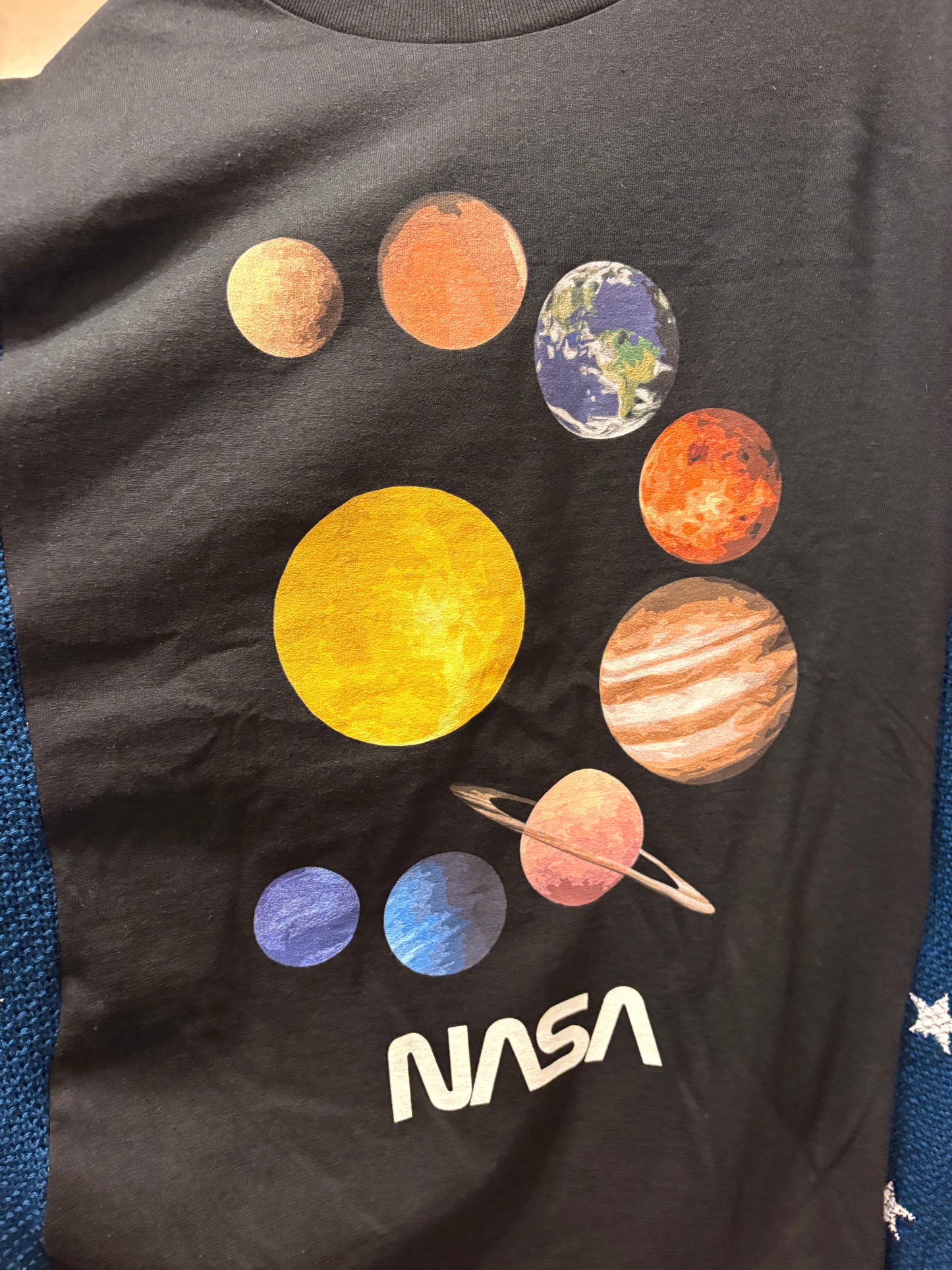 Reach for the Stars Star Sweater Tee One Size Fits a Large to 3X Oversized (blue)