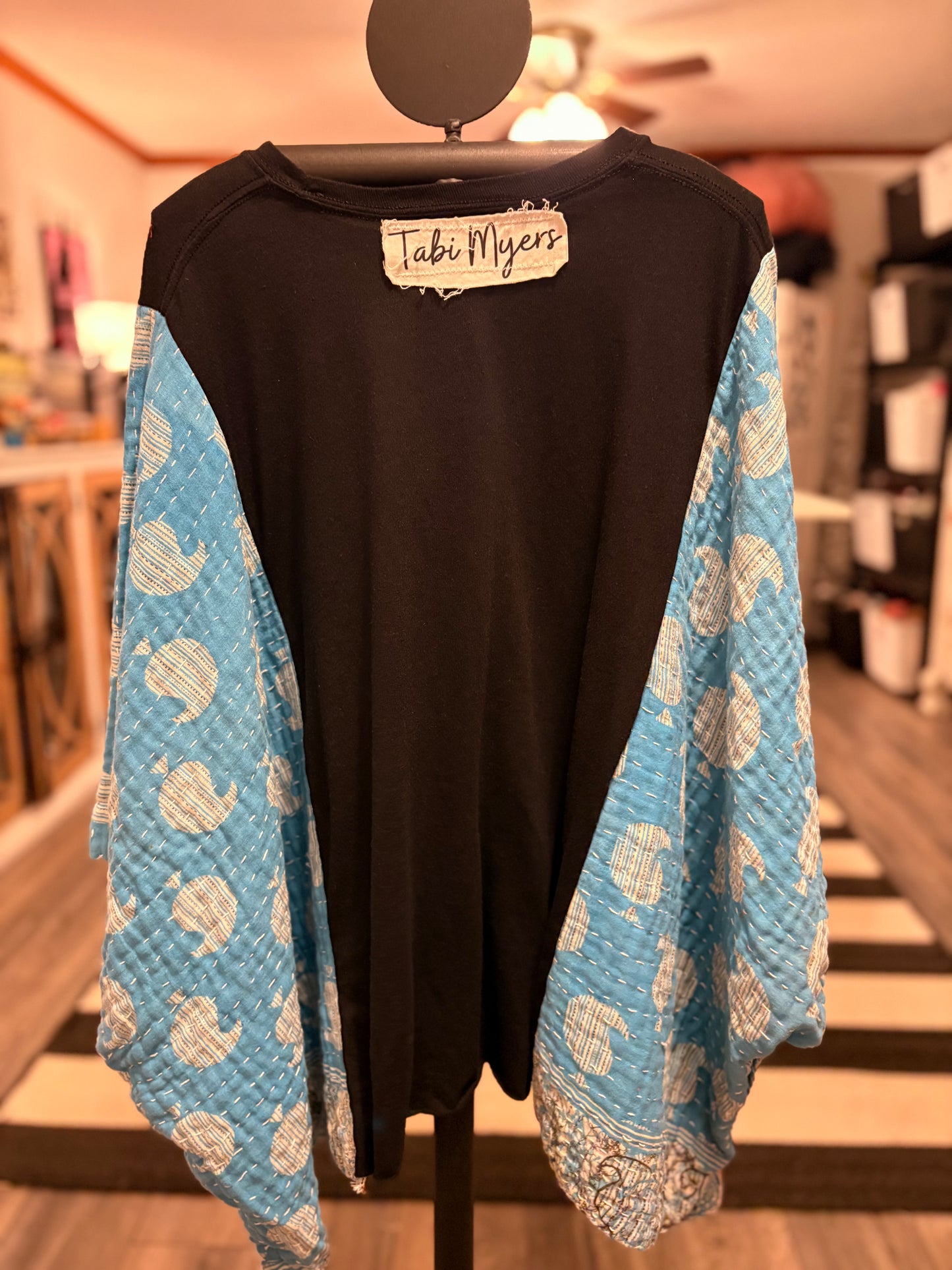 My Name is Mud Upcycled Vintage Kantha Poncho One Size Fits a Small to XXL