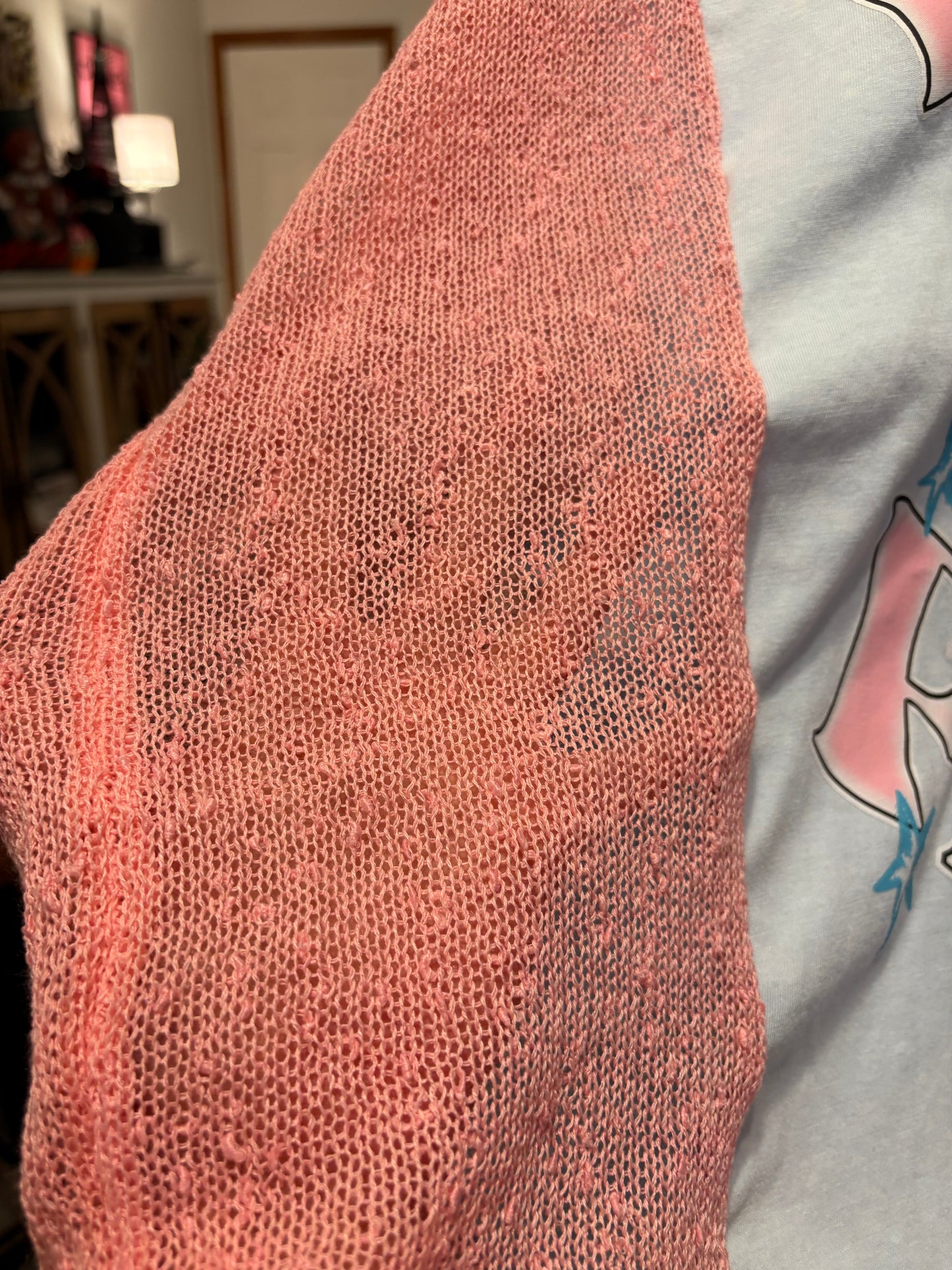 Pink Floyd Upcycled Drop Sleeve Mesh Sweater Tee One Size Fits A Small to XL Oversized