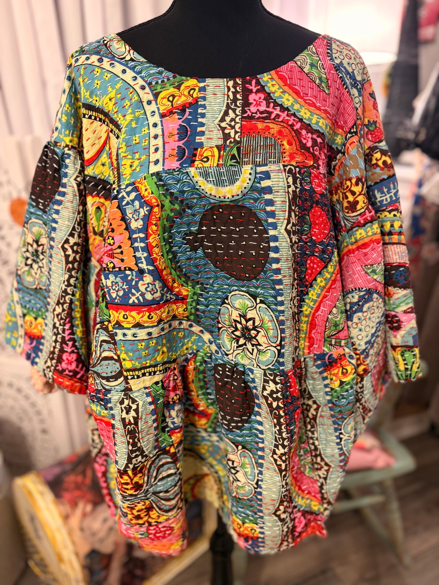 Dee Kantha Circle Top One Size Fits a Small to 3X