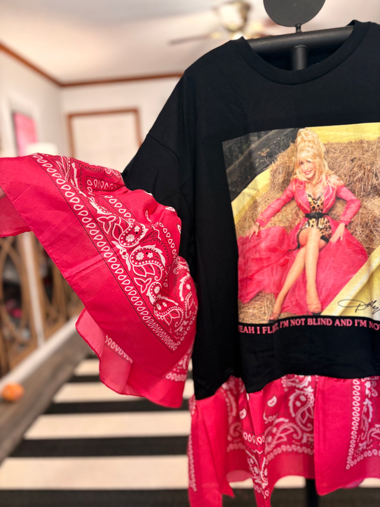 Dolly The Flirt Bandana Baby Doll Tee Fits a Small to 2X