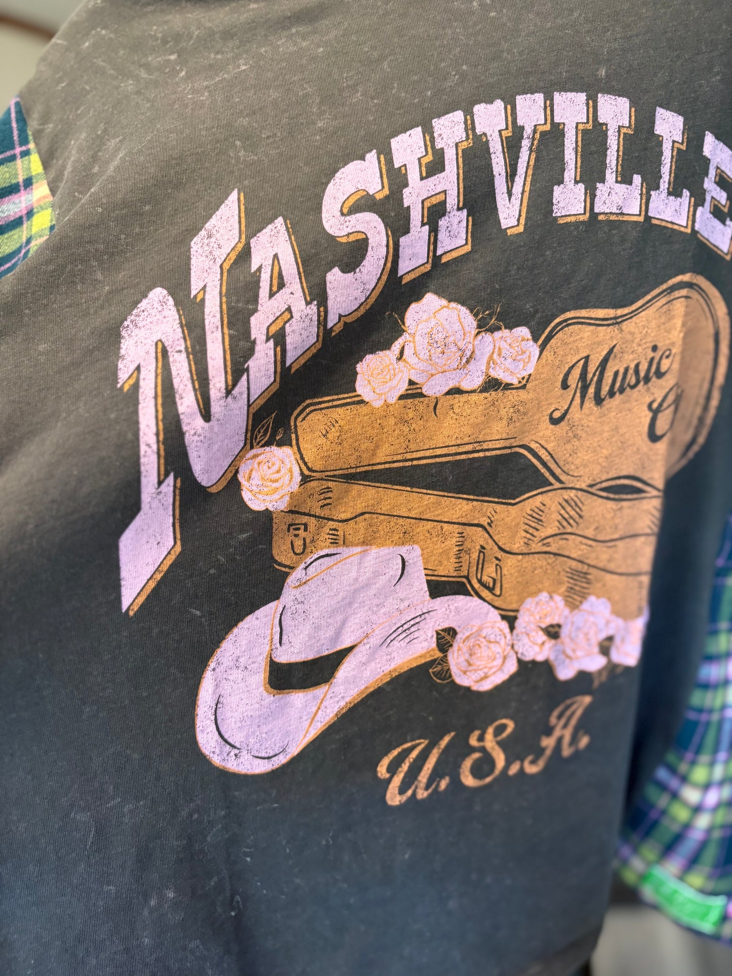 Nashville Upcycled Drop-Sleeve Tee One Size Fits a Small to XLarge