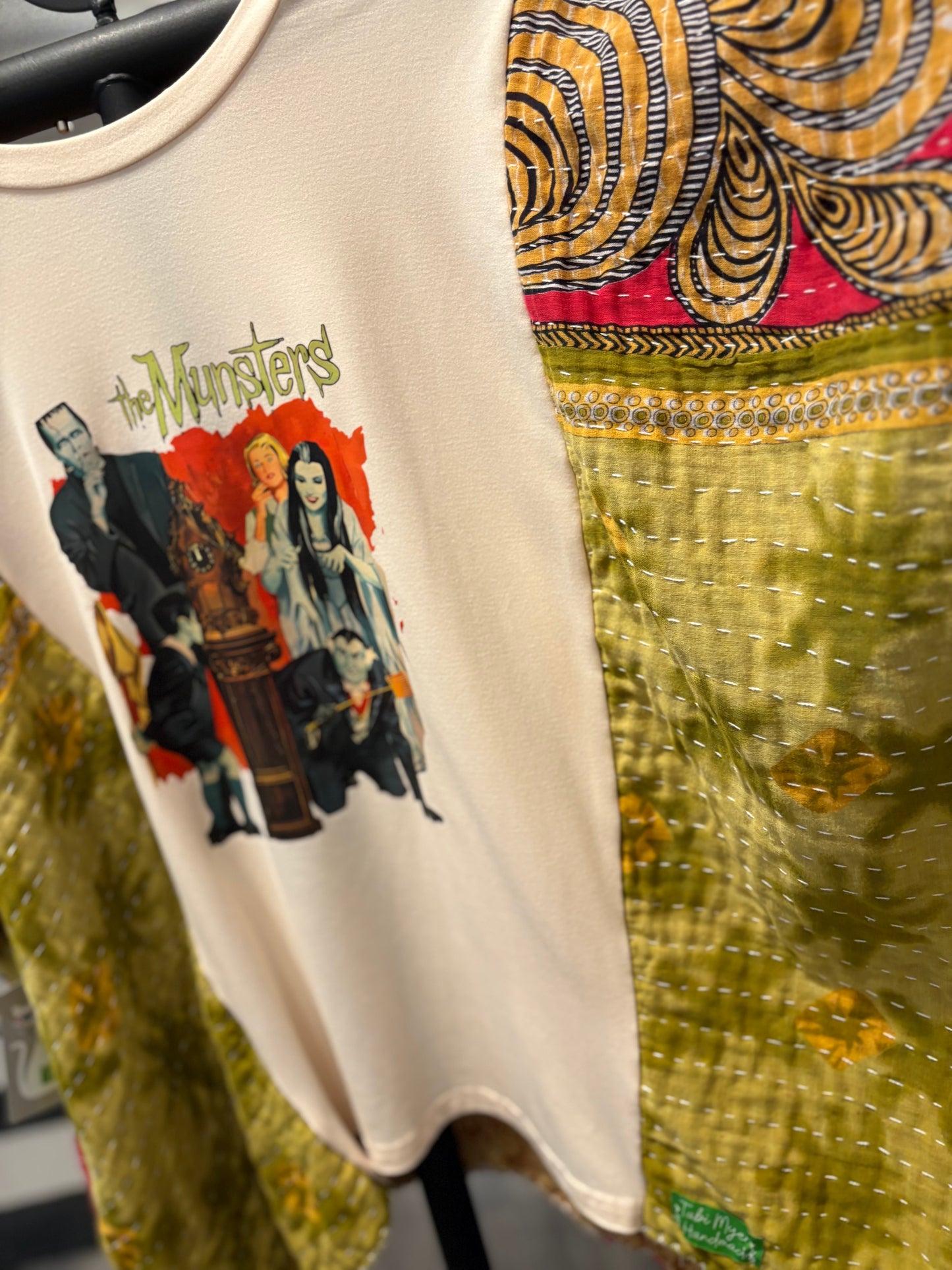 Monsters Upcycled Vintage Kantha Poncho Tee Fits A Size Small to XL