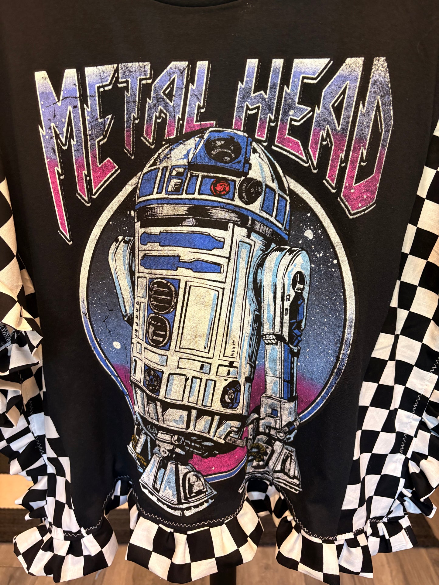 Metal Head Upcycled Ruffles and Ribbon Poncho One Size Fits a Small to XL