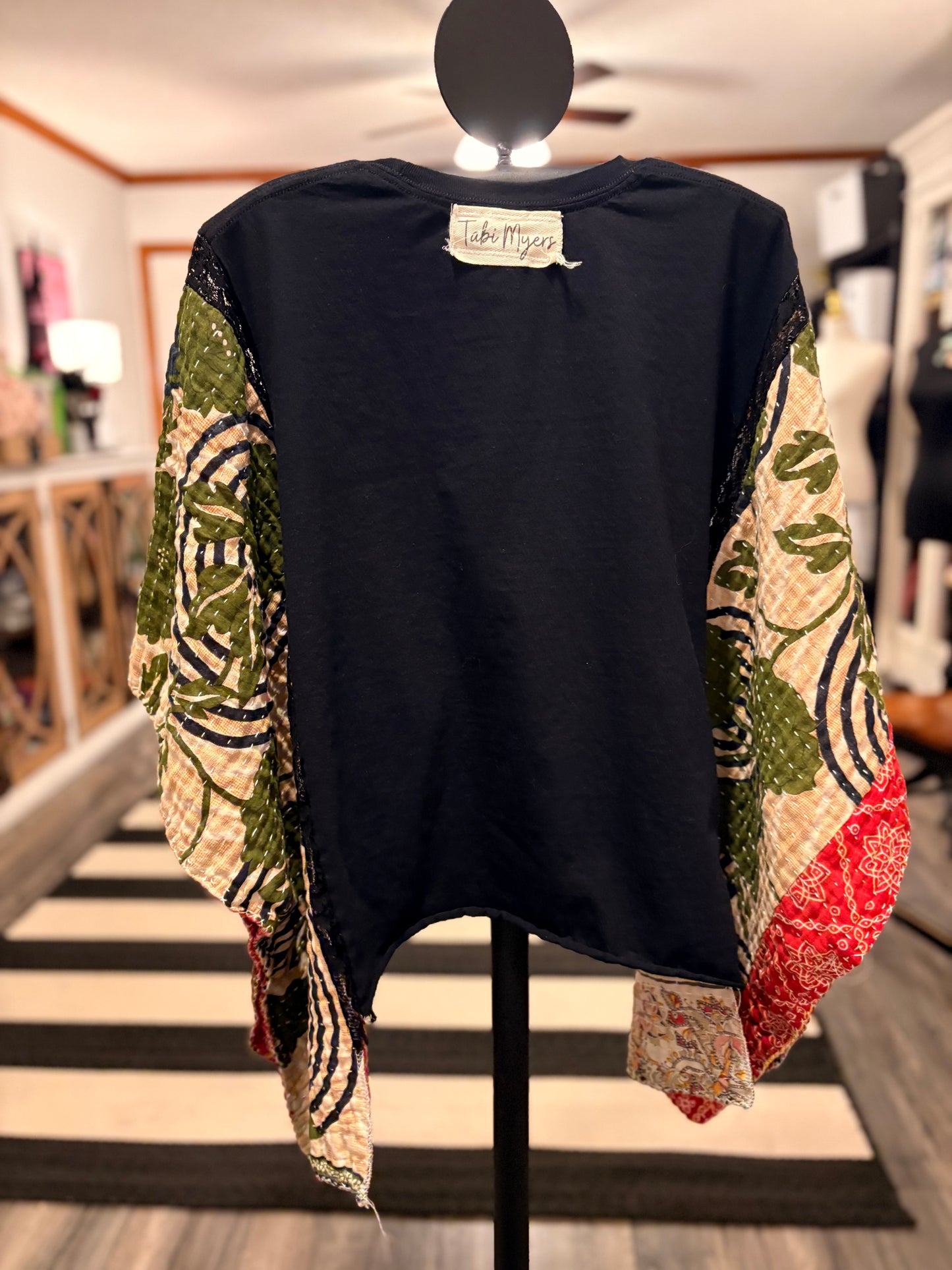 Still Be Loving You Upcycled Kantha Poncho One Size Fits a Small to XL