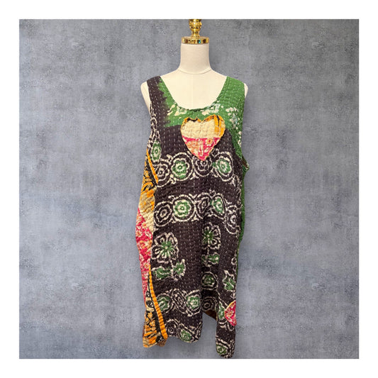Degas Upcycled Vintage Kantha Quilt ART Jumper One Size Fits A Large to 3X Oversized