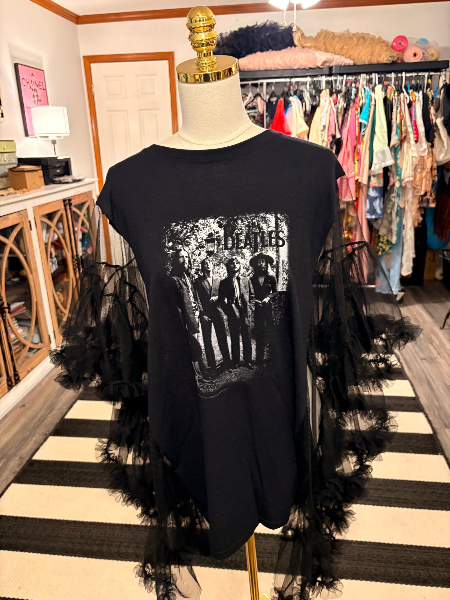 Hey Jude Upcycled Rockstar Poncho One Size Fits a Small to XL