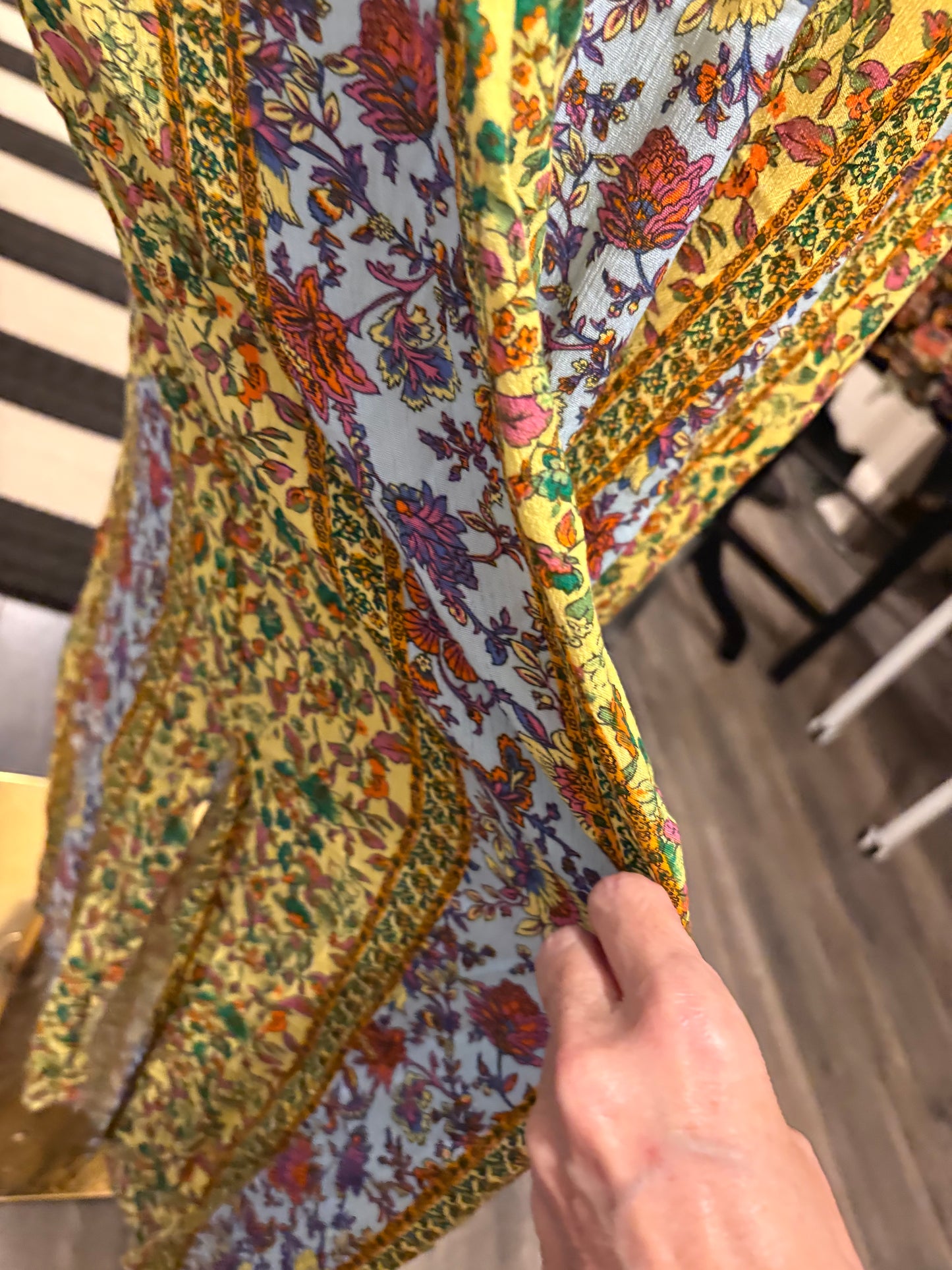Yellow Floral Off Shoulder Dress Size Small