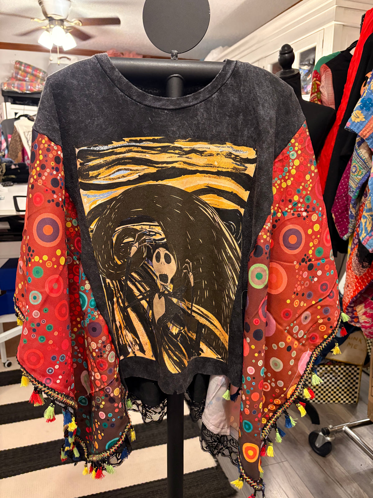 Pumpkin King Tassel Poncho One Size Fits a Small to Large