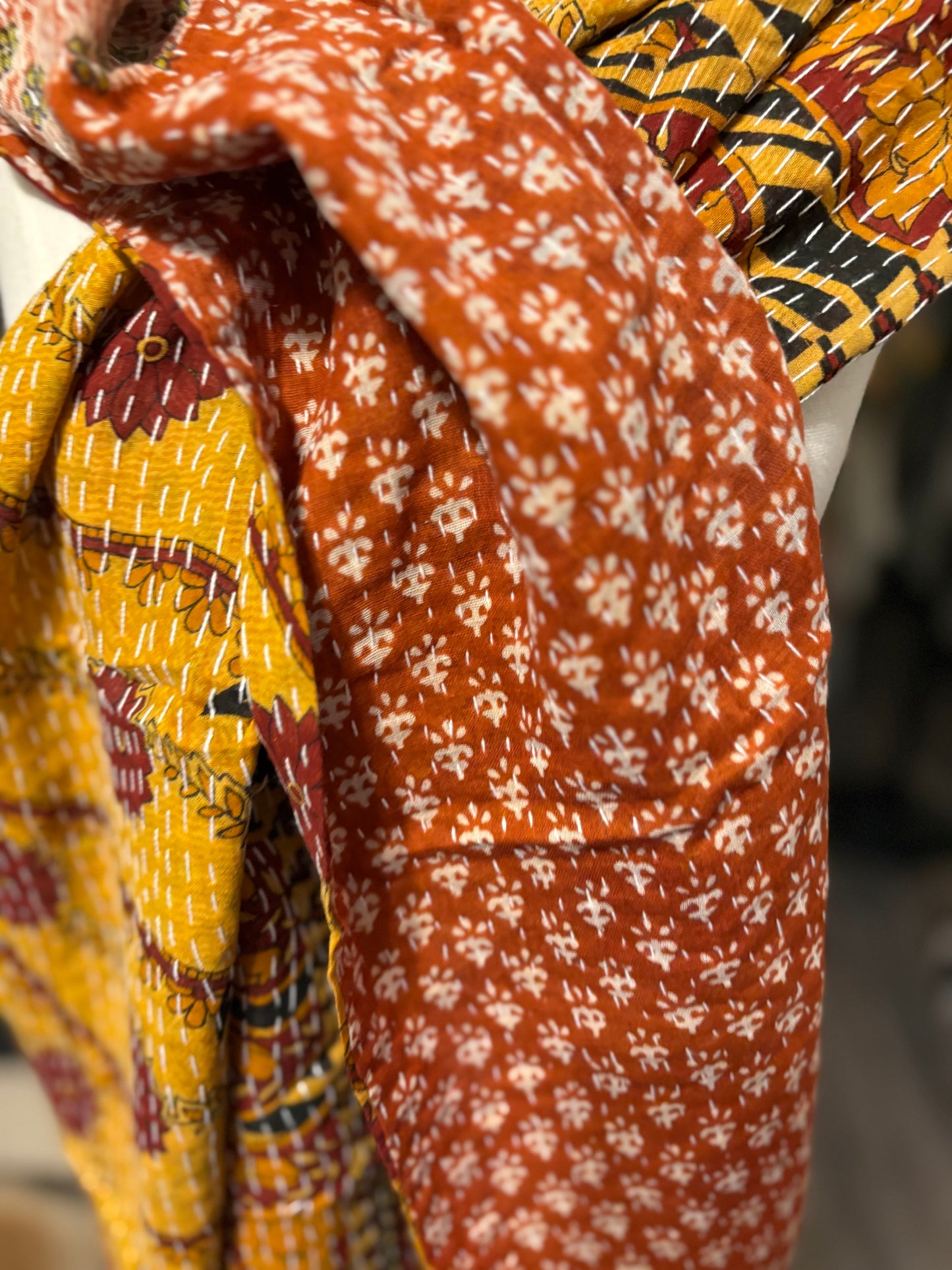 Mary Cotton Kantha Scarf