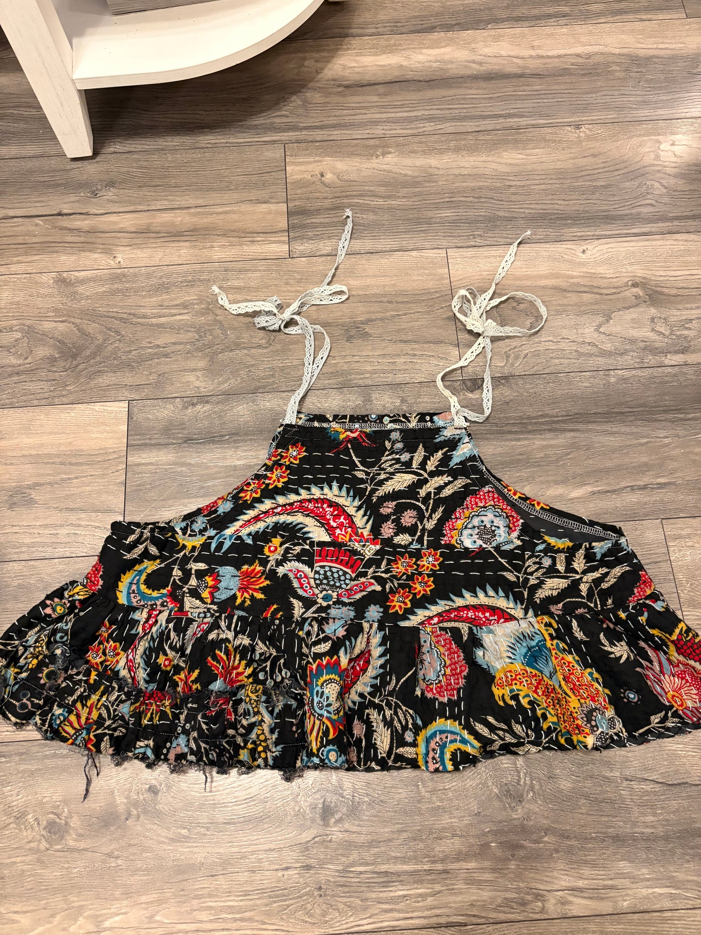 Sara Midnight Paisley Kantha Top One Size Fits Small to XL