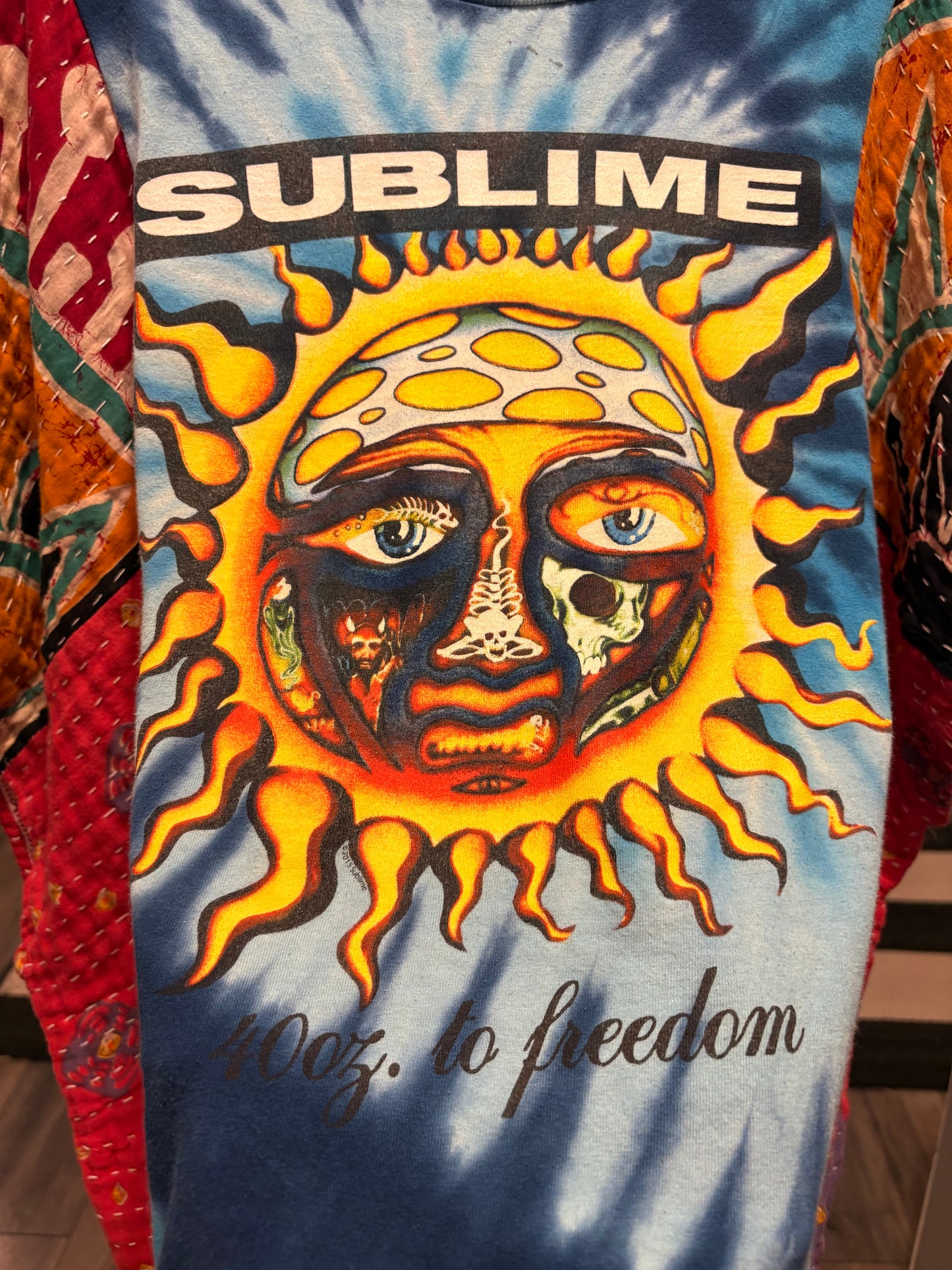 40 Ounce to Freedom Upcycled Vintage Kantha Poncho One Size Fits a Small to XL