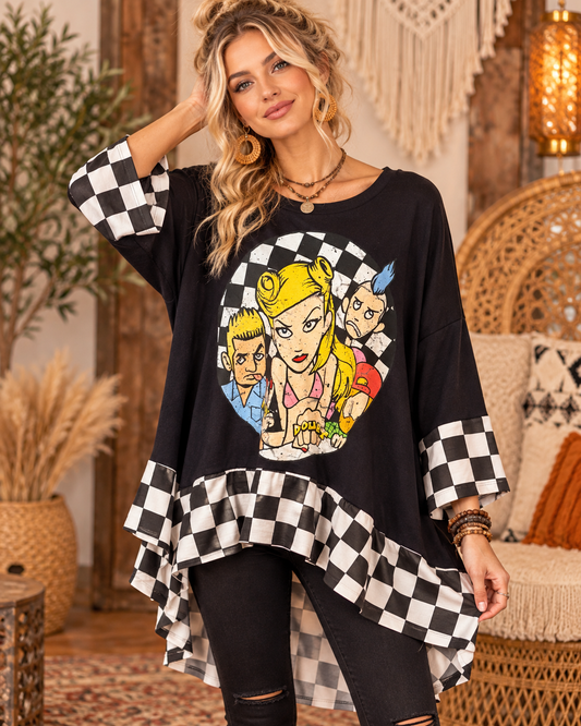 Rock Steady Glam Hi/Lo Tee One Size Fits Small to XL