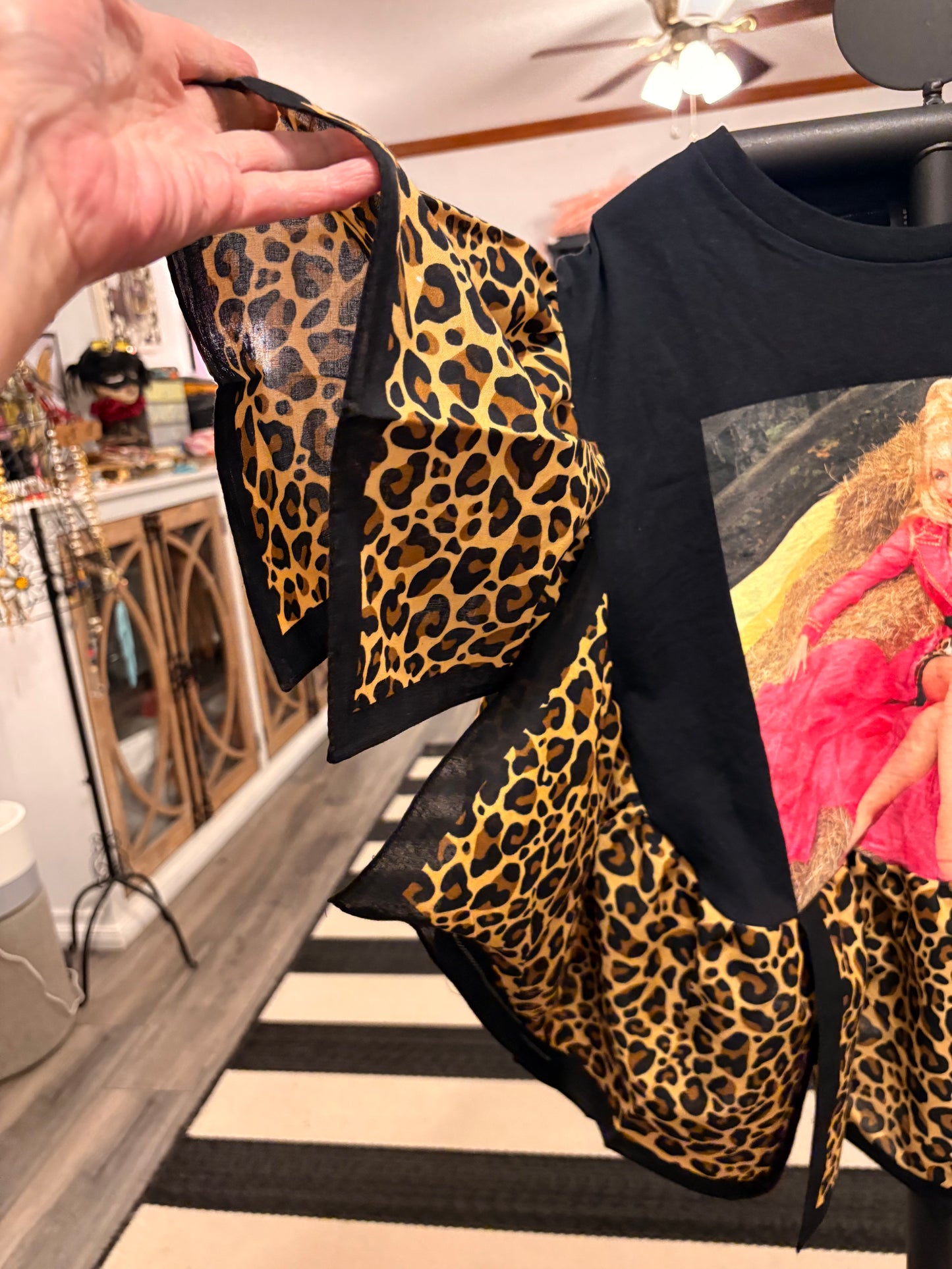 The Flirt Cheetah Bandana Ruffled Poncho One Size Fits a Small to 2X