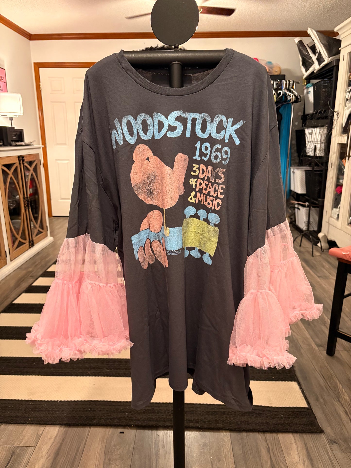 Pink Woodstock Rockstar Tee One Size Fits A Large to 3X