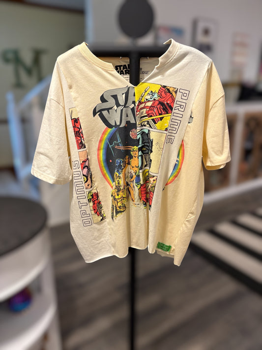 Saberbots Boxy Mixed Tee One Size Fits a Small to Large