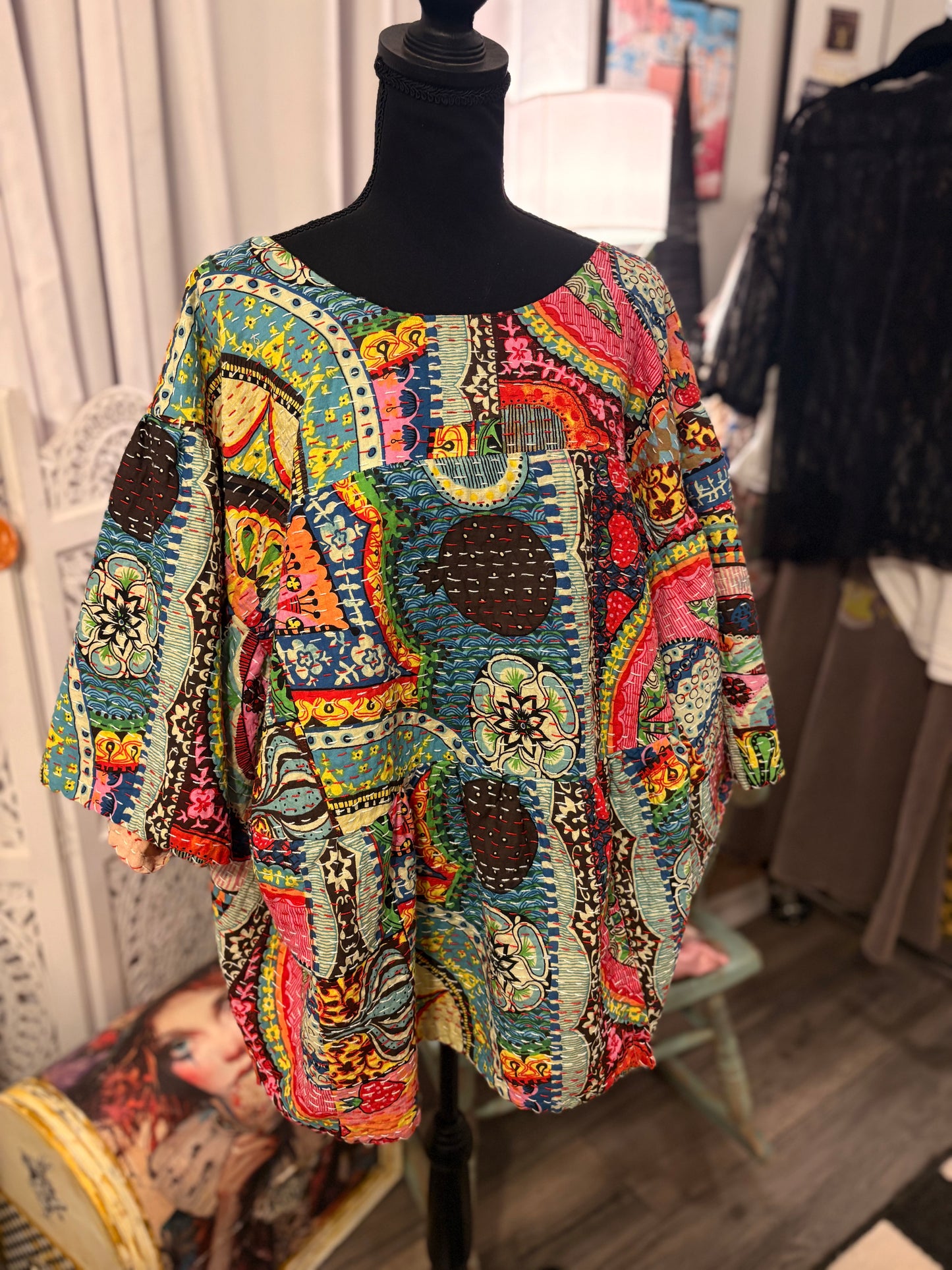 Dee Kantha Circle Top One Size Fits a Small to 3X