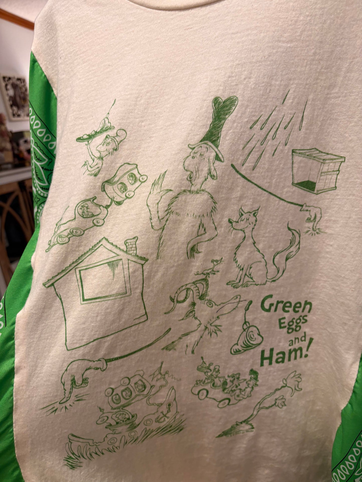 Green Eggs Bandana Poncho Tee Fits a Small to 2X