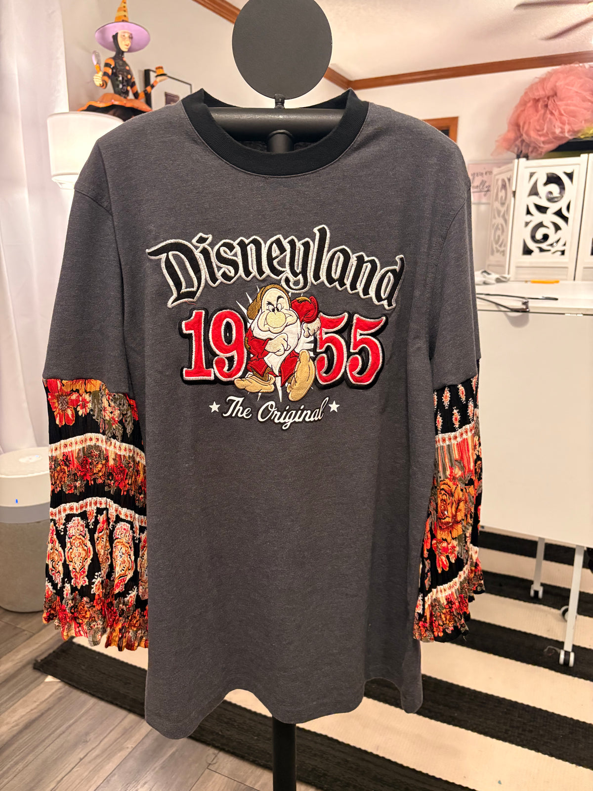 Happy Place Embroidered Glam Sleeve Tee Fits a XS to Medium