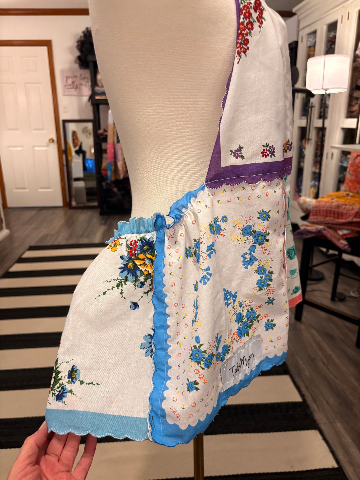 Delilah Upcycled Hankie Top One Size Fits a 12-16