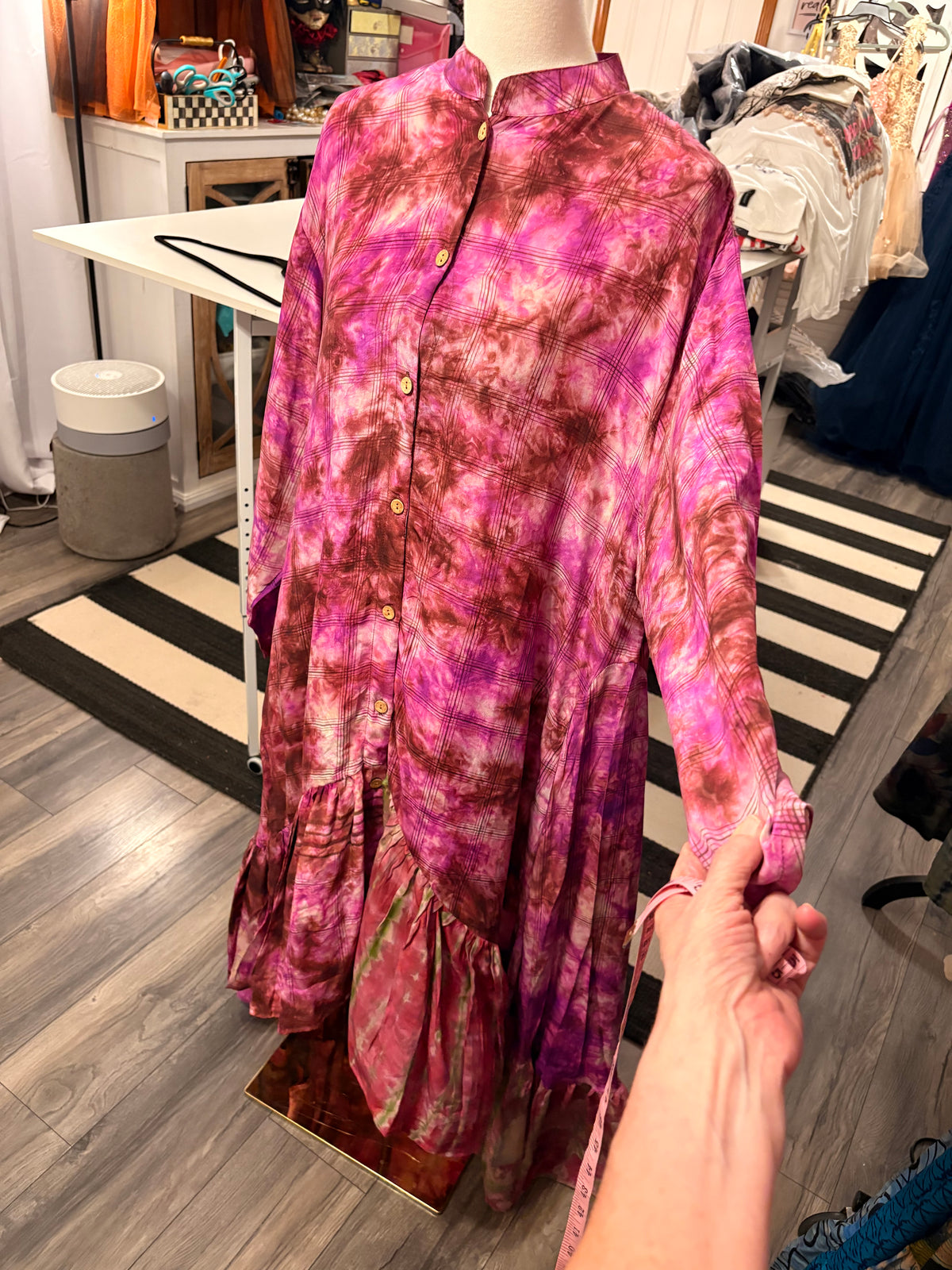 Meredith Hi/Lo Silk Ruffled Duster One Size Fits Small to 3X 2-22
