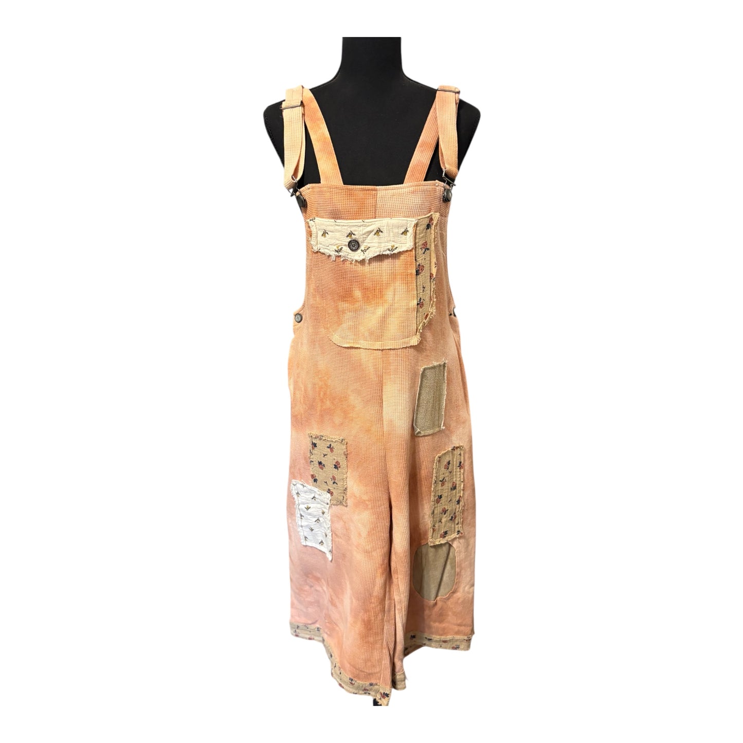 Pumpkin Patchwork Cropped Overalls