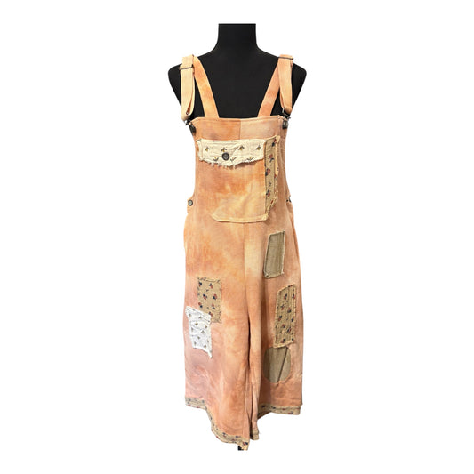 Pumpkin Patchwork Cropped Overalls