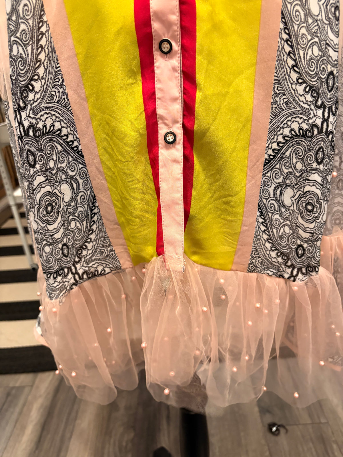 Pretty In pink Mesh and Pearl Tunic One Size fits a Small to 3X