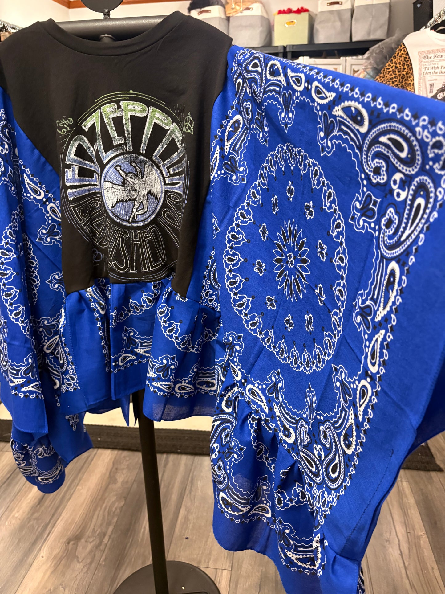Zeppelin ‘88 Bandana Ruffle Top One Size Fits a Small to 3X