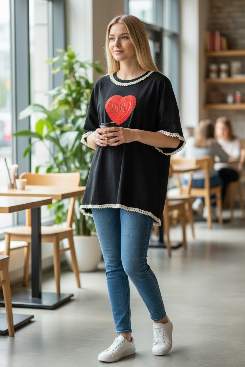 LOVE “Junk” Tee One Size Fits a Large to 3X Oversized