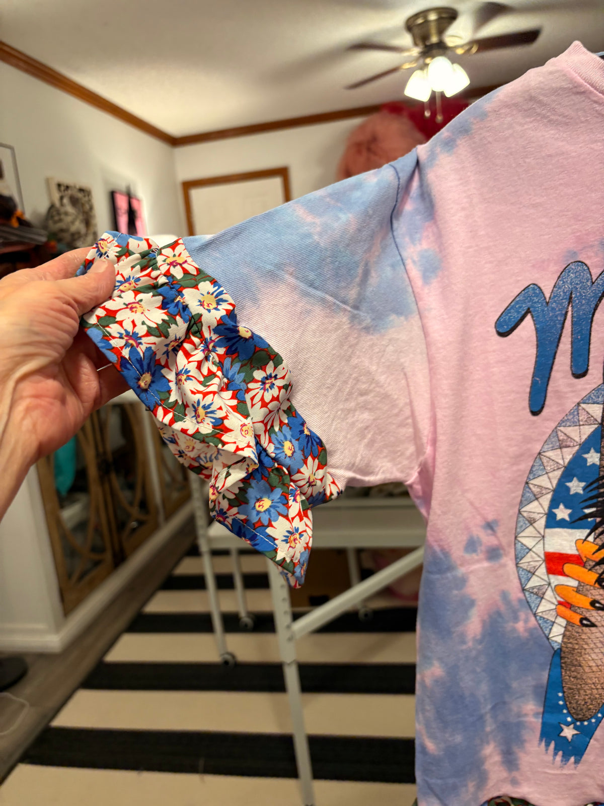 Smoking In The Boys Room Glam Upcycled Tee One Size Fits a Small to Large