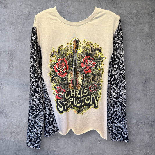 Tennessee Whiskey Upcycled Long Sleeve Knit Tee One Size Fits a Small to XXL