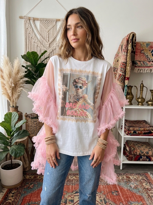 Bad and Bougie Rockstar Ruffle Top One Size Fits a Small to 2x