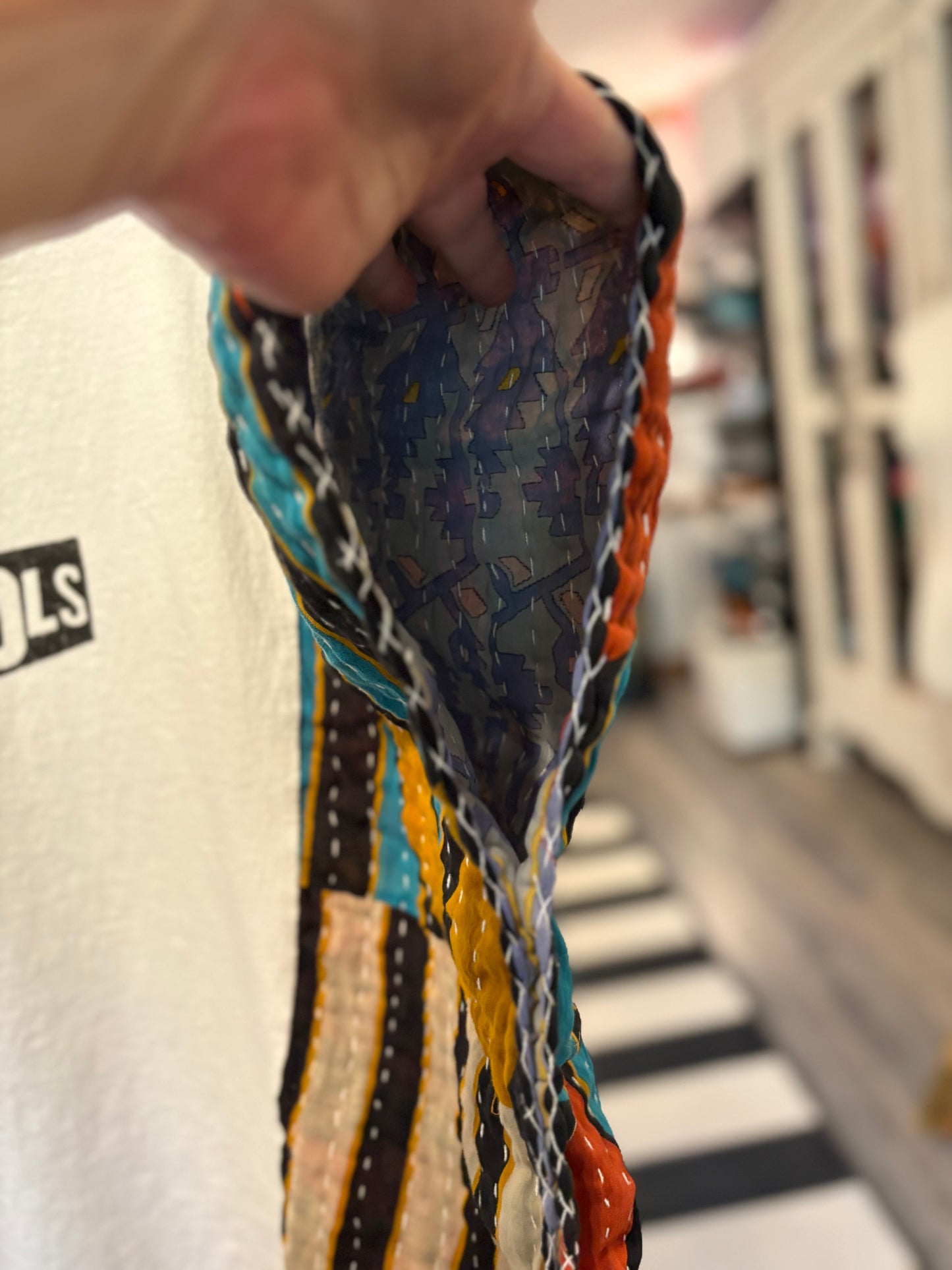 God Save the Queen Upcycled Vintage Kantha Poncho Tee Fits A Size Small to XXL