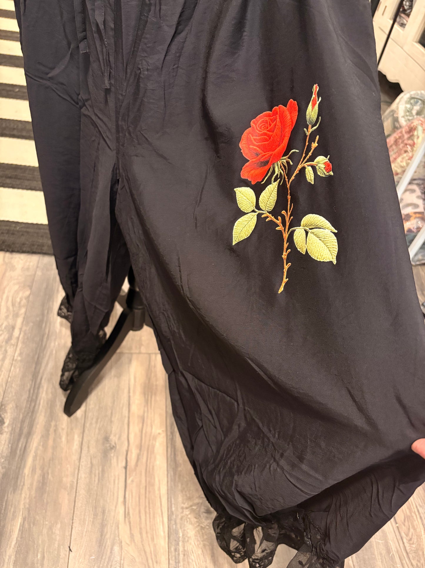 Black Rose Upcycled Bloomers OVERSIZED Fits An XL to 3X