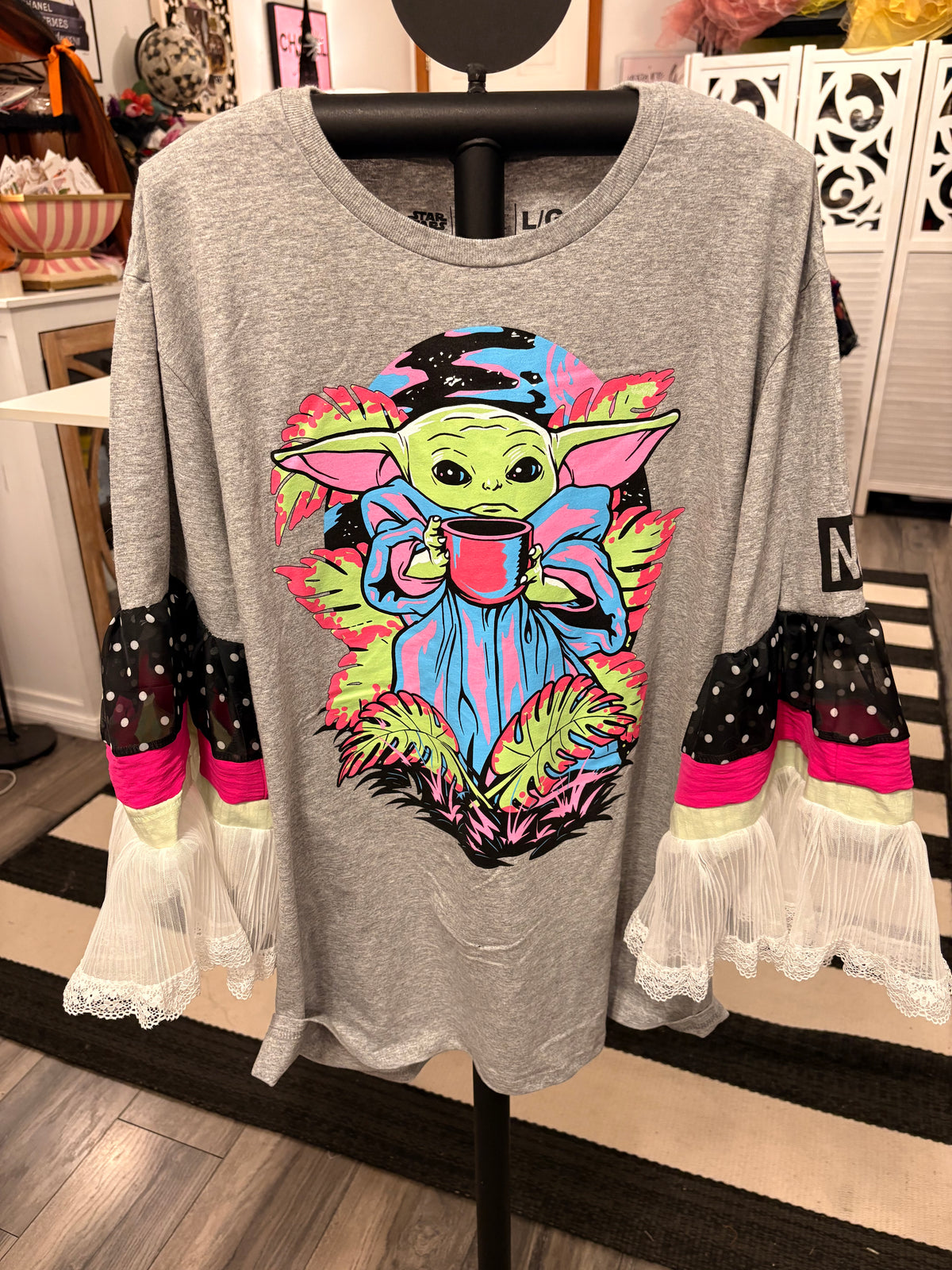 Cute and Fabulous Glam Sleeve Tee Fits a Small to Large