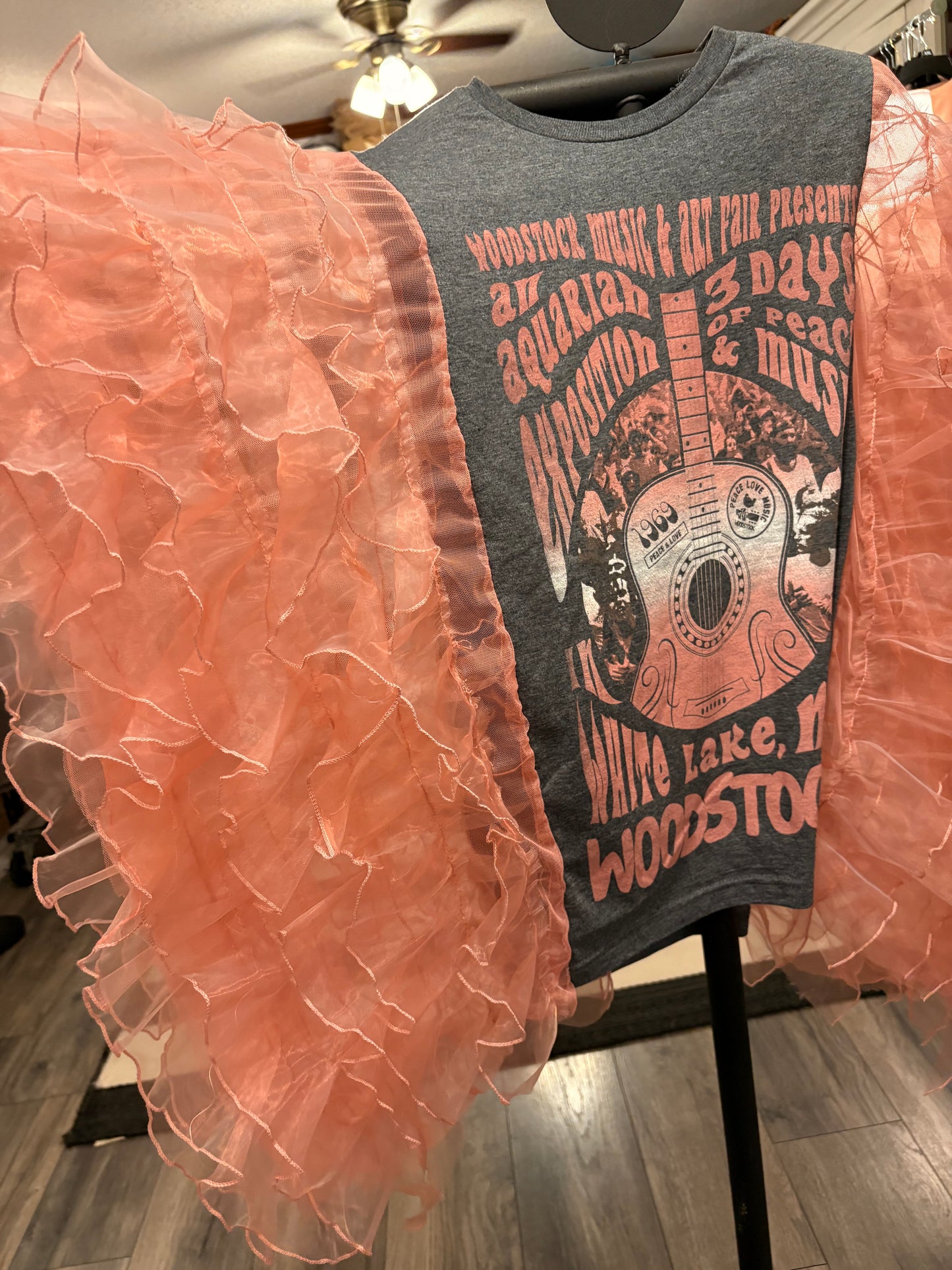 Woodstock Rockstar Ruffle Top One Size Fits a Small to XL