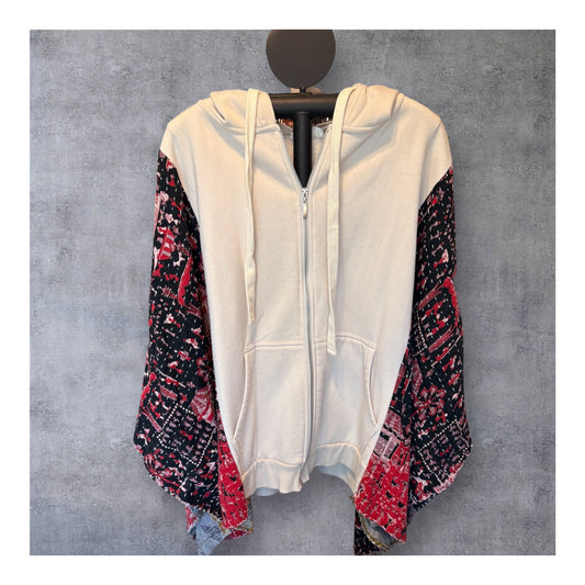 Little Houses Upcycled Vintage Kantha Quilt Poncho Hoodie One Size Fits a Small to XXL