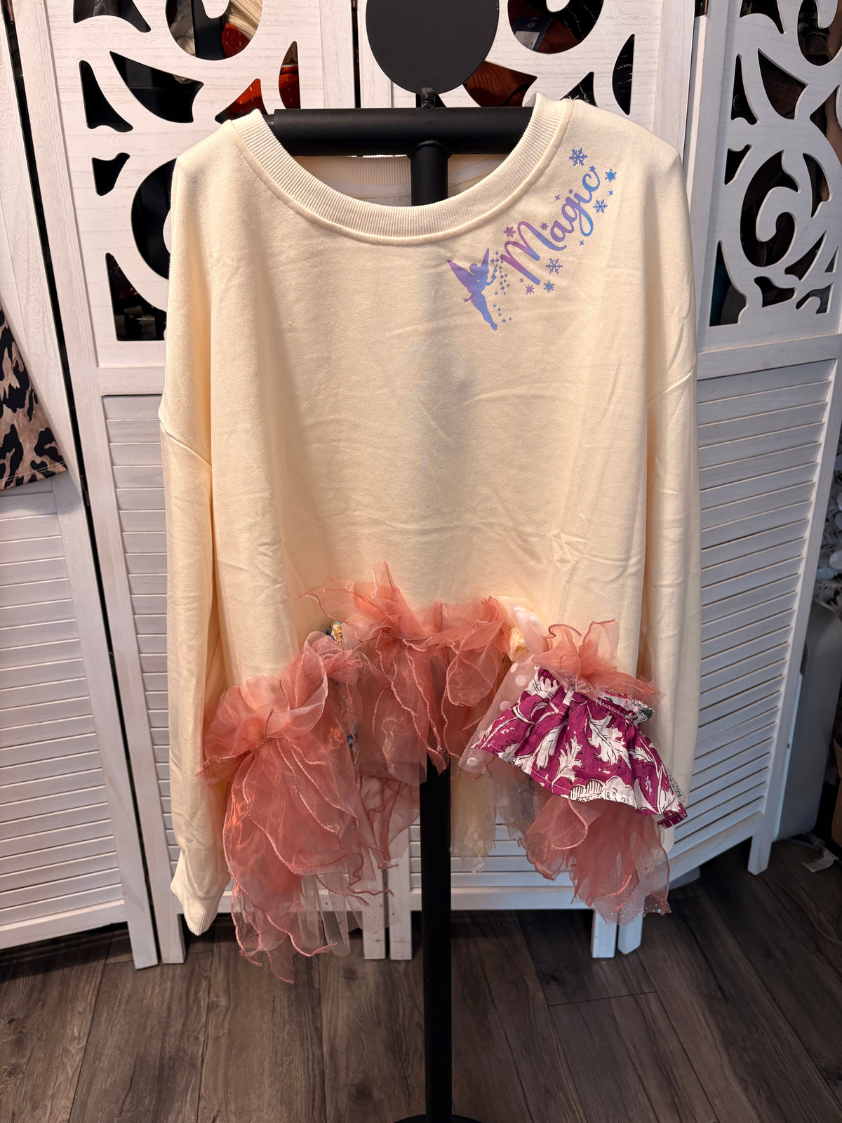 Magical Glam Fringe Asymmetrical Tee One Size Fits Small to XXL