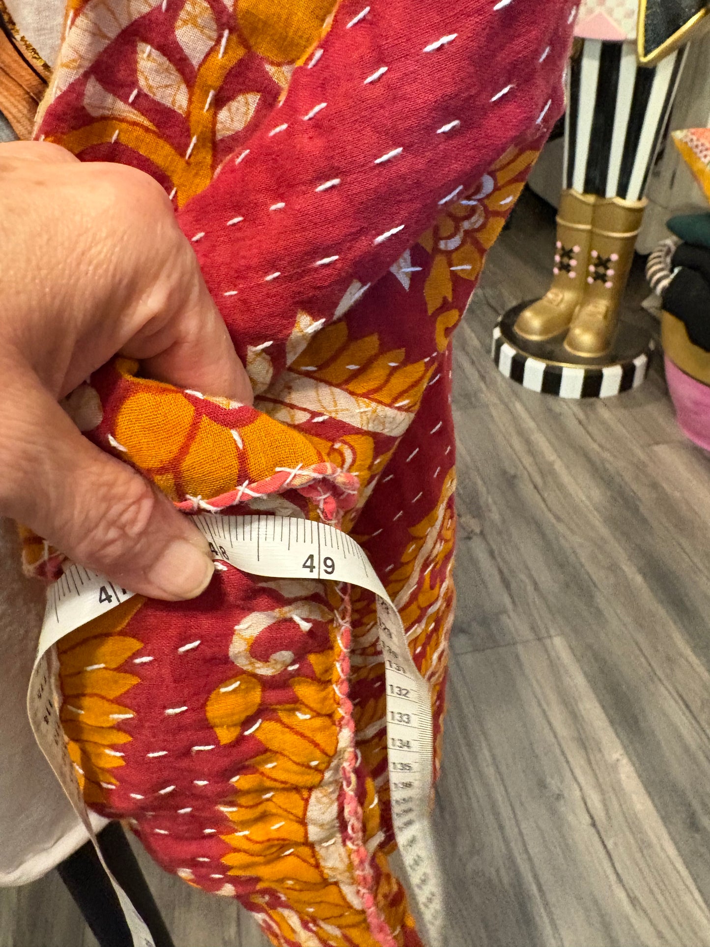 Jesus is the Reason Upcycled Vintage Kantha Poncho Tee Fits A Size Small to 3X