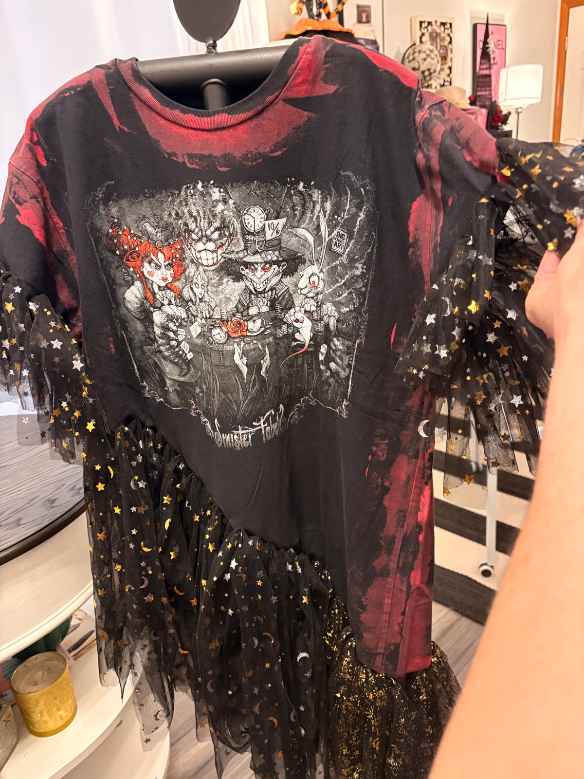 Halloween with Alice Asymmetrical Fringe Tee One Size Fits Small to Large