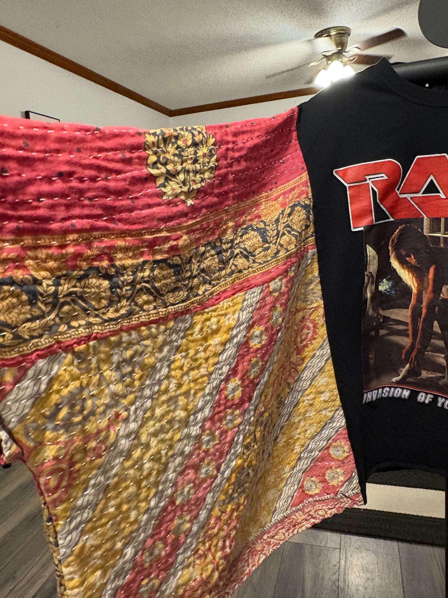 Ratt Upcycled Vintage Kantha Poncho Tee One Size Fits a Small to XXL